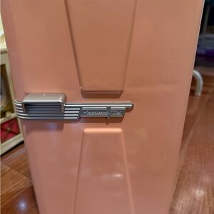 American Girl Pink Doll Fridge with Silver Handle